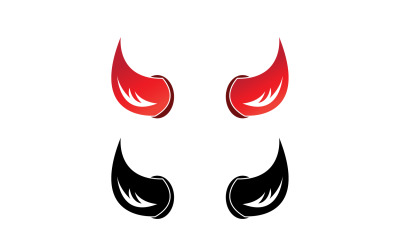 Duivel hoorn rode sjabloon logo v16