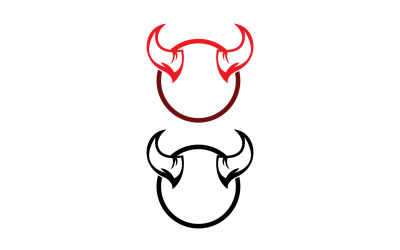 Duivel hoorn rode sjabloon logo v27