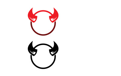 Duivel hoorn rode sjabloon logo v33