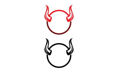 Duivel hoorn rode sjabloon logo v44