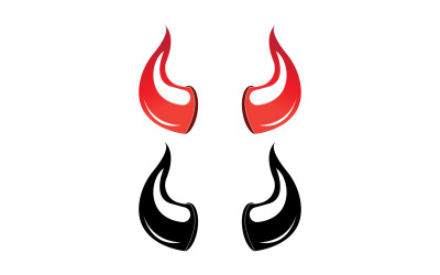 Duivel hoorn rode sjabloon logo v4