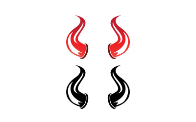 Duivel hoorn rode sjabloon logo v7