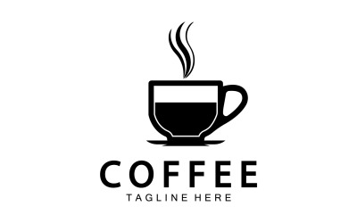 Kahve içecek şablonu logo vektör v1