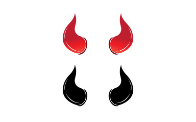 Logo červené šablony ďábelského rohu v22
