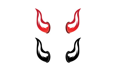 Logo červené šablony ďábelského rohu v24
