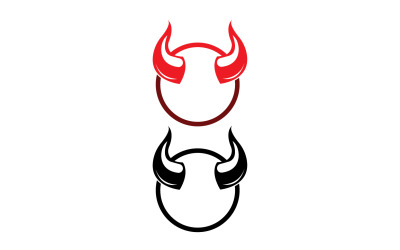 Logo červené šablony ďábelského rohu v28