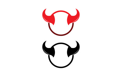 Logo červené šablony ďábelského rohu v29
