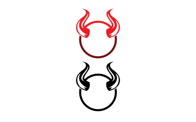 Logo červené šablony ďábelského rohu v31