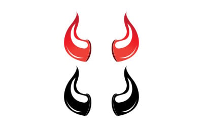 Logo de modèle rouge de corne de diable v4