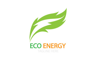 Logo vettoriale modello foglia verde eco v1