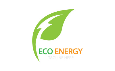 Logo vettoriale modello foglia verde eco v6