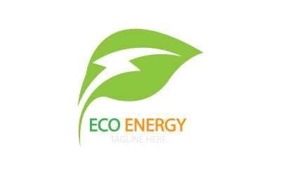 Logo wektora zielonego liścia ekologicznego v3