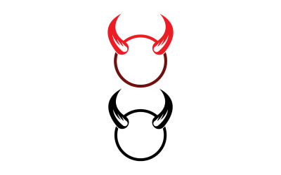 Logotipo de plantilla roja de cuerno de diablo v47