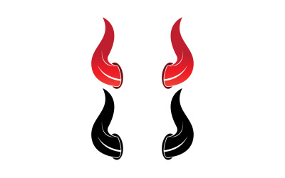 Logotipo do modelo vermelho do chifre do diabo v18