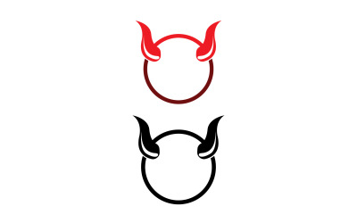 Şeytan boynuzu kırmızı şablon logosu v45