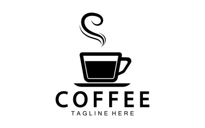 Vettore del logo del modello di bevanda al caffè v12