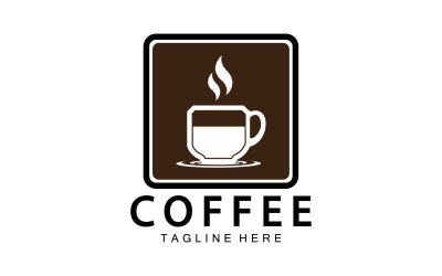 Vettore del logo del modello di bevanda al caffè v22