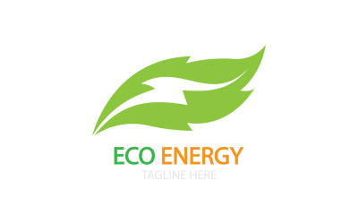 Yeşil eko yaprak şablon vektör logosu v12