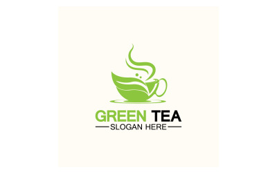 Groene thee Gezondheid sjabloon logo v10