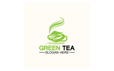 Groene thee Gezondheid sjabloon logo v5