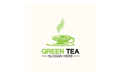 Grüner Tee-Gesundheitsvorlagenlogo v18