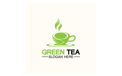 Grüner Tee-Gesundheitsvorlagenlogo v20