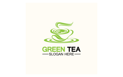Grüner Tee-Gesundheitsvorlagenlogo v22