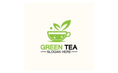 Grüner Tee-Gesundheitsvorlagenlogo v23