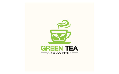 Grüner Tee-Gesundheitsvorlagenlogo v24