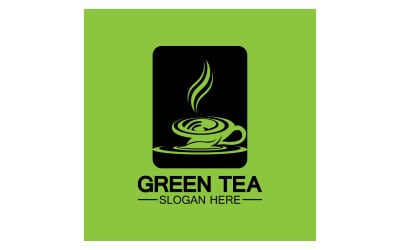 Grüner Tee-Gesundheitsvorlagenlogo v26