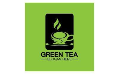 Grüner Tee-Gesundheitsvorlagenlogo v28