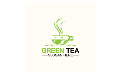 Grüner Tee-Gesundheitsvorlagenlogo v2