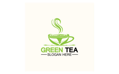 Grüner Tee-Gesundheitsvorlagenlogo v3