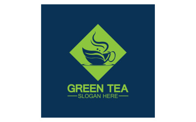 Grüner Tee-Gesundheitsvorlagenlogo v42