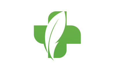 Krankenhaus-Naturblatt-Gesundheitslogo-Vorlage v10