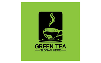Logo del modello di salute del tè verde v27