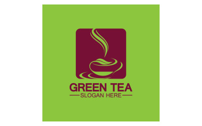 Logo del modello di salute del tè verde v32