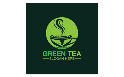 Logo del modello di salute del tè verde v34