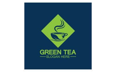 Logo del modello di salute del tè verde v43