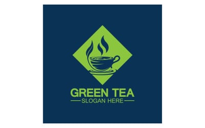 Logo del modello di salute del tè verde v44