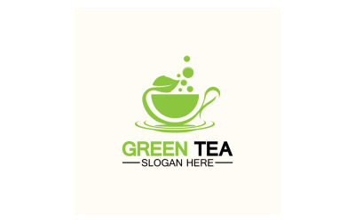 Logo del modello di salute del tè verde v9