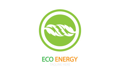 Logo vettoriale modello foglia eco verde v27