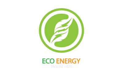 Logo vettoriale modello foglia eco verde v30