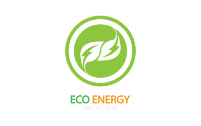 Logo vettoriale modello foglia eco verde v32