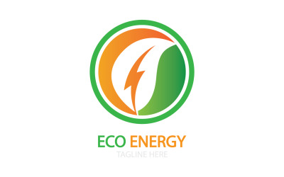 Logo vettoriale modello foglia eco verde v33
