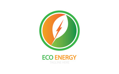 Logo vettoriale modello foglia eco verde v39