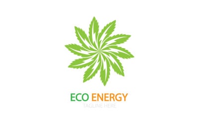 Logo wektora zielonego liścia ekologicznego v24