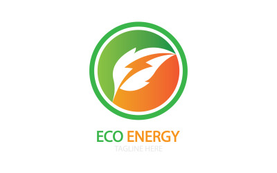 Logo wektora zielonego liścia ekologicznego v34