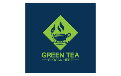 Logotipo de plantilla de salud de té verde v44