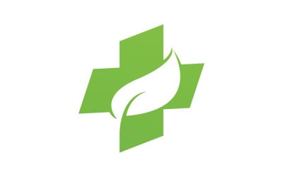 Modèle de logo de santé de feuille de nature d&amp;#39;hôpital v4